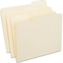 Staples 30% Recycled File Folders, 1/3-Cut Tab, Letter Size, Manila, 250/Box (ST56673-CC)