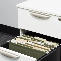 Staples 100% Recycled Reinforced Hanging File Folder, 1/5-Cut Tab, Letter Size, Standard Green, 25/Box (TR16403)