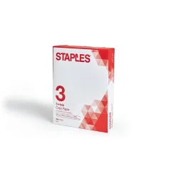 Staples 8.5" x 11" 3-Hole Punched Copy Paper, 20 lbs., 92 Brightness, 500/Ream (221192)