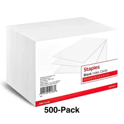 Staples 4" x 6" Index Cards, Blank, White, 500/Pack (TR51011)