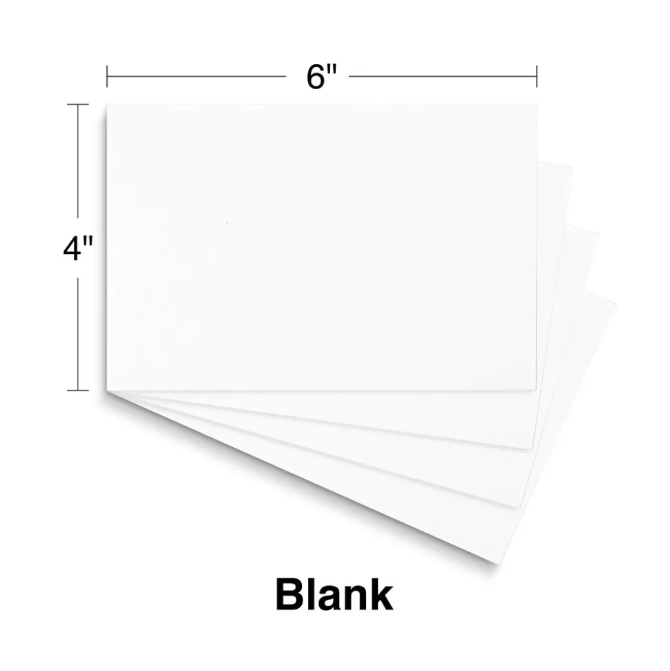 Staples 4" x 6" Index Cards, Blank, White, 500/Pack (TR51011)