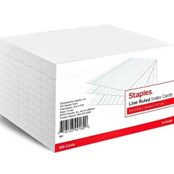 Staples 3" x 5" Index Cards, Lined, White, 500/Pack (TR51009)