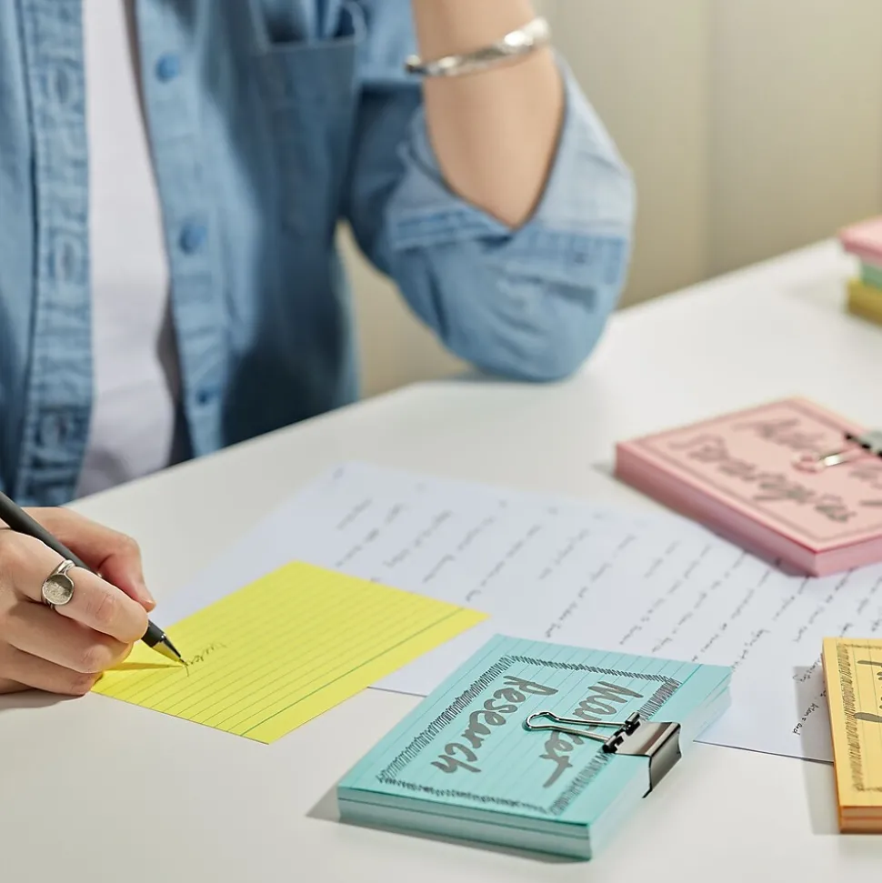 Staples 4" x 6" Index Cards, Lined, Assorted Colors, 300/Pack (TR51000)