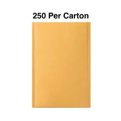 Staples 5.75" x 9" Self-Sealing Bubble Mailer, #00, Kraft, 250/Carton (ST56652)