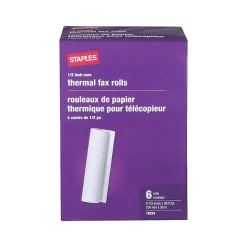 Staples® 8.5" x 98' Thermal Fax Paper, 6 Rolls/Pack (27123/269571/18)