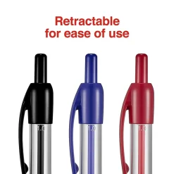 Staples Ballpoint Retractable Pens, Medium Point, Assorted Ink, 50/Pack (50371)