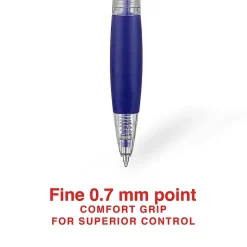 Staples Ballpoint Retractable Pens, Fine Point, Blue Ink, Dozen (50788)