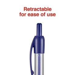 Staples Ballpoint Retractable Pens, Fine Point, Blue Ink, Dozen (50788)