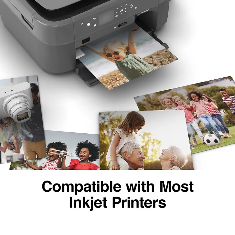 Staples Basic Glossy Photo Paper, 8.5"W x 11"L, 100/Pack (19900/13607)