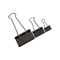Staples® Binder Clips, Mini, 9/16" Width, 1/4" Capacity, Black, 12/Pk, 120 Pack/Ct