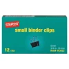 Staples Binder Clips, Small, Black, 12/Pack (15350)