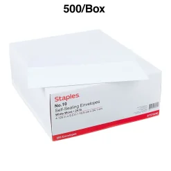 Staples Brand Self Seal #10 Business Envelopes, 4 1/8