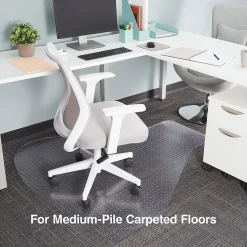 Staples® Carpet Chair Mat, Medium-Pile, Clear (28594)