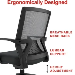 Staples Cartwright Ergonomic Fabric Swivel Task Chair, Black (ST62400)