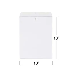 Staples Clasp & Gummed Catalog Envelopes, 10"L x 13"H, Bright White, 100/Box (570231N)