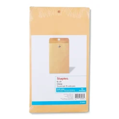 Staples Clasp #1 Kraft Catalog Envelope, 6" x 9", Kraft, 12/Pack (19003/594411)