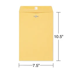 Staples Clasp & Moistenable Glue Kraft Catalog Envelopes, 7.5"L x 10.5"H, Brown, 100/Box (233577/19268)