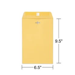 Staples Clasp & Moistenable Glue Kraft Catalog Envelopes, 6.5" x 9.5", Brown, 100/Box (534990/19815)