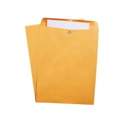 Staples Clasp & Moistenable Glue Kraft Catalog Envelopes, 10"L x 15"H, Brown, 100/Box (535021/19814)