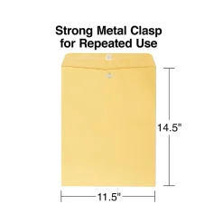 Staples Clasp & Moistenable Glue Kraft Catalog Envelope, 11 1/2" x 14 1/2", Brown, 100/Box (ST17748-CC)