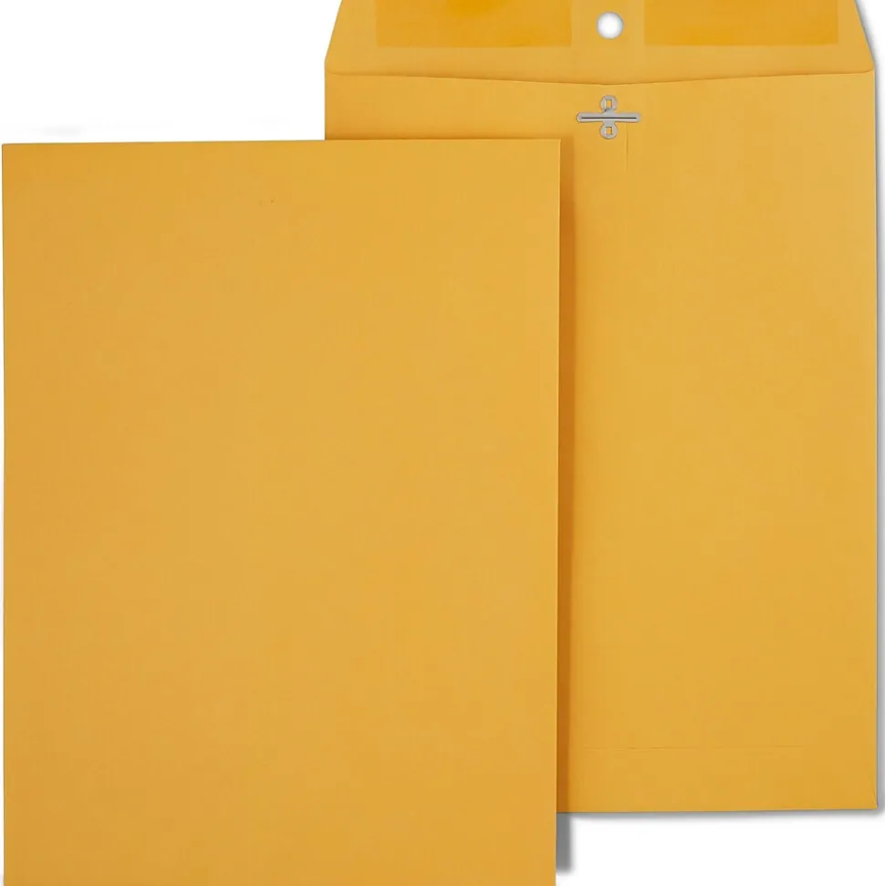 Staples Clasp Close Kraft Catalog Envelopes, 9"L x 12"H, Brown, 250/Box (487493/17242)