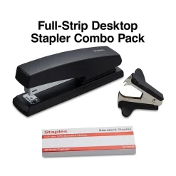 Staples® Combo Pack Desktop Stapler, 20-Sheet Capacity, Staples Included, Black (ST24548/24548)