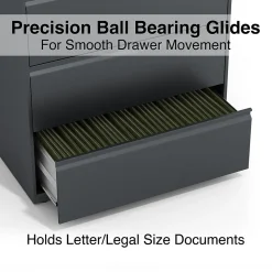 Staples Commercial 4-Drawer Lateral File Cabinet, Letter/Legal Size, Lockable, 52.5