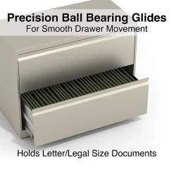 Staples Commercial 2-Drawer Lateral File Cabinet, Letter/Legal Size, Lockable, 28.15