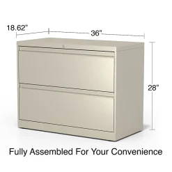 Staples Commercial 2-Drawer Lateral File Cabinet, Letter/Legal Size, Lockable, 28.15