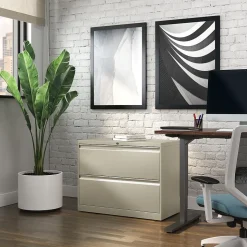 Staples Commercial 2-Drawer Lateral File Cabinet, Letter/Legal Size, Lockable, 28.15