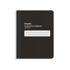 Staples Composition Notebook, 7.5" x 9.75", Black, 4/Pack (TR58294)