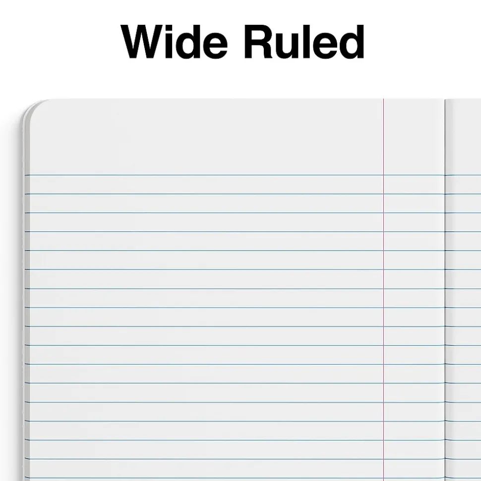 Staples® Composition Notebook, 7.5" x 9.75", Wide Ruled, 80 Sheets, Assorted Colors (ST54890)