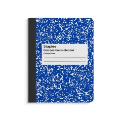 Staples® Composition Notebook, 7.5" x 9.75", College Ruled, 100 Sheets, Blue (ST55067)
