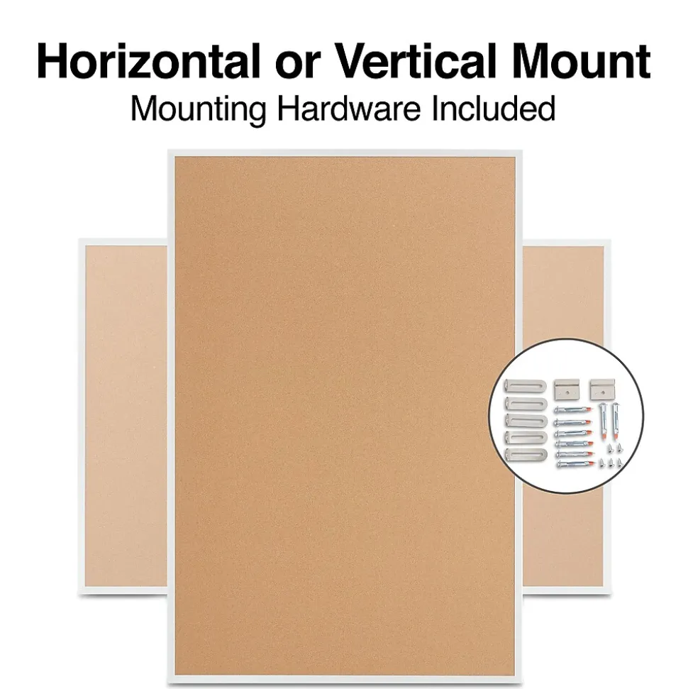 Staples Cork Bulletin Board, Aluminum Frame, 6'W x 4'H (28317-CC)