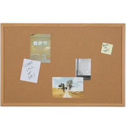 Staples Cork Bulletin Board, Oak Frame, 3'W x 2'H (28336-CC)