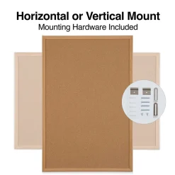Staples Cork Bulletin Board, Oak Frame, 3'W x 2'H (28336-CC)