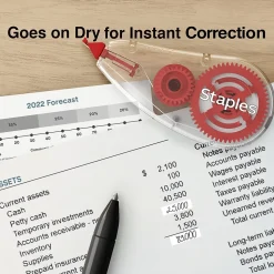 Staples® Correction Tape, White, 2/Pack (ST59821-CC)