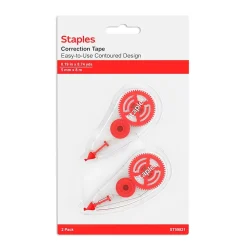 Staples® Correction Tape, White, 2/Pack (ST59821-CC)