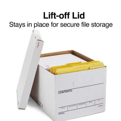 Staples Corrugated File Box Lift Off Lid, Letter/Legal Size, White/Black, 20/Pack (3325010/3325007)