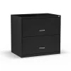 Staples 2-Drawer Lateral File Cabinet, Letter/Legal Size, Lockable, 27.3"H x 29.8"W x 20.6"D, Black (ST52141-CC)