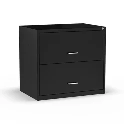 Staples 2-Drawer Lateral File Cabinet, Letter/Legal Size, Lockable, 27.3"H x 29.8"W x 20.6"D, Black (ST52141-CC)