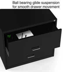 Staples 2-Drawer Lateral File Cabinet, Letter/Legal Size, Lockable, 27.3