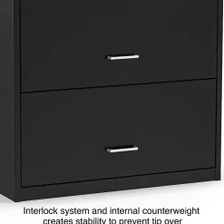 Staples 2-Drawer Lateral File Cabinet, Letter/Legal Size, Lockable, 27.3