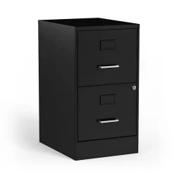 Staples 2-Drawer Light Duty Vertical File Cabinet, Locking, Letter, Black, 18"D (52142)