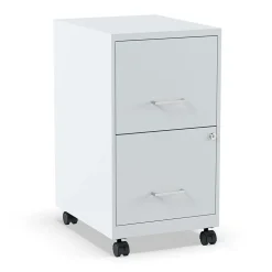 Staples 2-Drawer Mobile Vertical File Cabinet, Letter Size, Lockable, 26.3"H x 14.3"W x 18.9"D, Gray (ST60053-CC)
