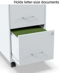 Staples 2-Drawer Mobile Vertical File Cabinet, Letter Size, Lockable, 26.3
