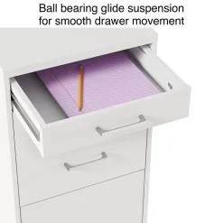 Staples 3-Drawer Mobile Vertical File Cabinet, Letter Size, Lockable, 26.9