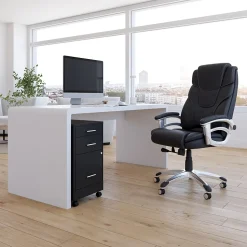 Staples 3-Drawer Mobile Vertical File Cabinet, Letter Size, Lockable, 25.7