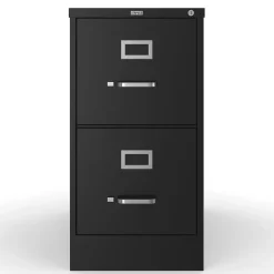 Staples 2-Drawer Mobile Vertical File Cabinet, Letter Size, Lockable, 29"H x 15"W x 25"D, Black (59555/25420)