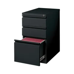 Staples 3-Drawer Vertical File Cabinet, Locking, Letter, Black, 19.88"D (24874D)